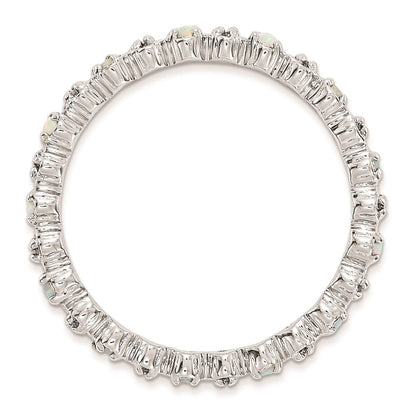 Sterlingsilber Stapelbar Expressions Erzeugt Opal & Diamant Ring