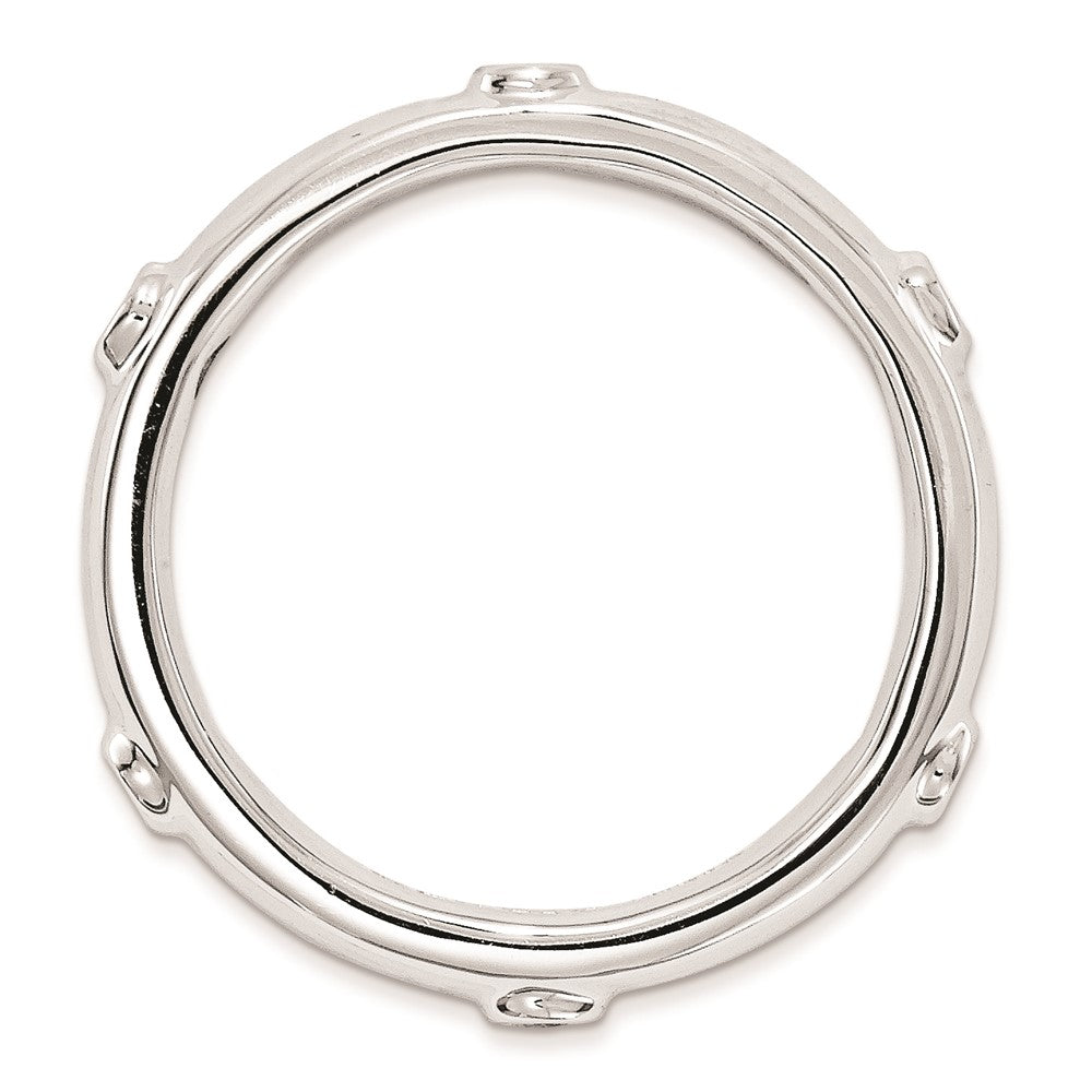 Sterlingsilber Stapelbar Expressions Poliert Diamant Ring (size 8 Nur)