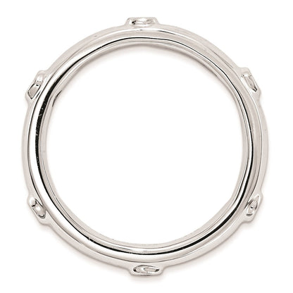 Sterlingsilber Stapelbar Expressions Poliert Diamant Ring (size 8 Nur)