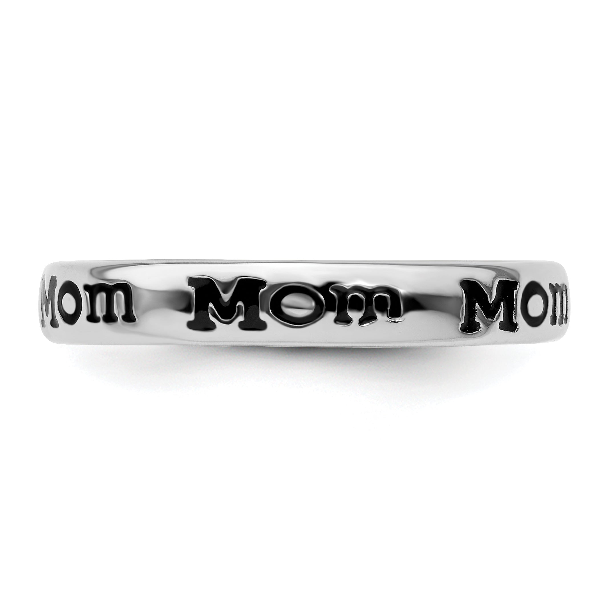 Sterlingsilber Stapelbar Expressions Poliert Emailliert Mama Ring