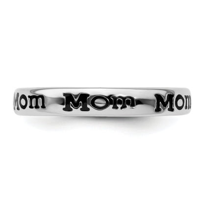 Sterlingsilber Stapelbar Expressions Poliert Emailliert Mama Ring