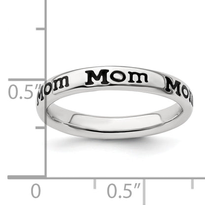 Sterlingsilber Stapelbar Expressions Poliert Emailliert Mama Ring