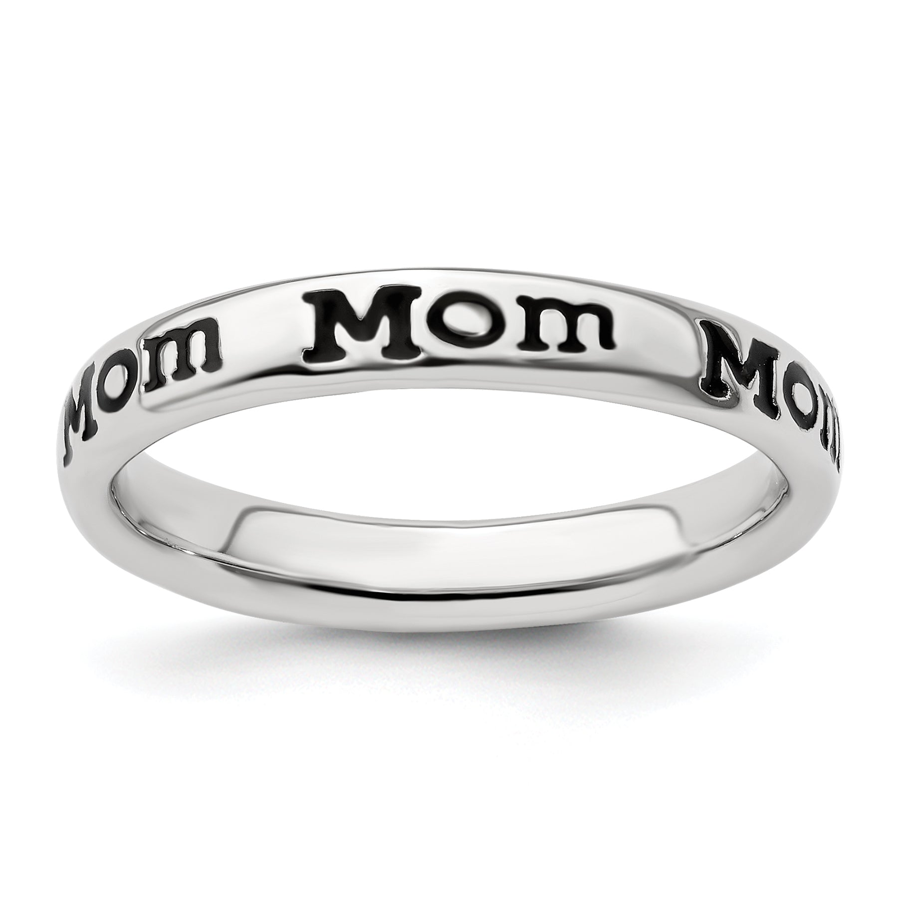 Sterlingsilber Stapelbar Expressions Poliert Emailliert Mama Ring