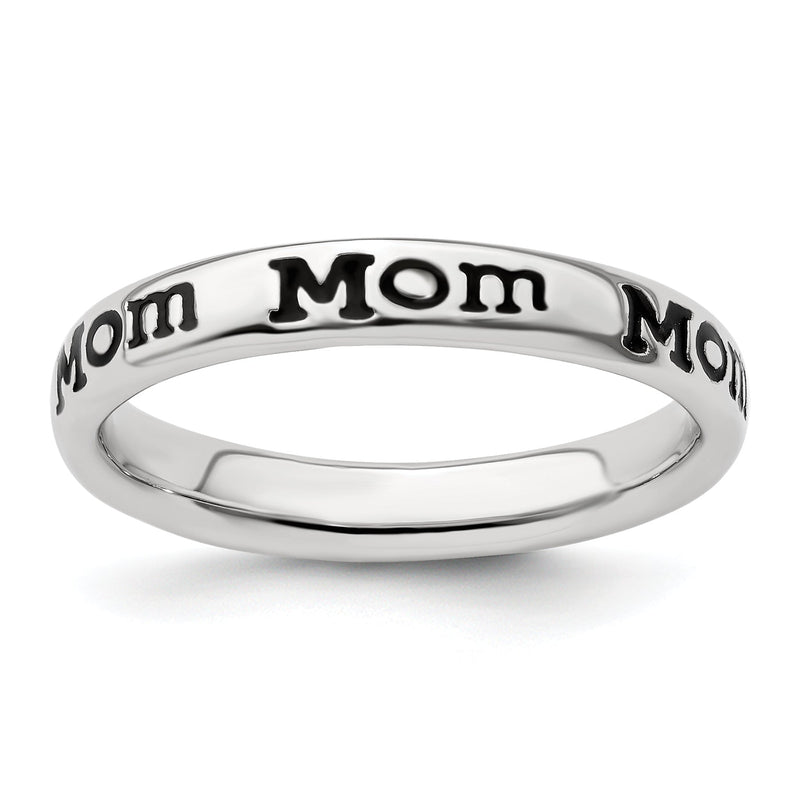 Sterlingsilber Stapelbar Expressions Poliert Emailliert Mama Ring