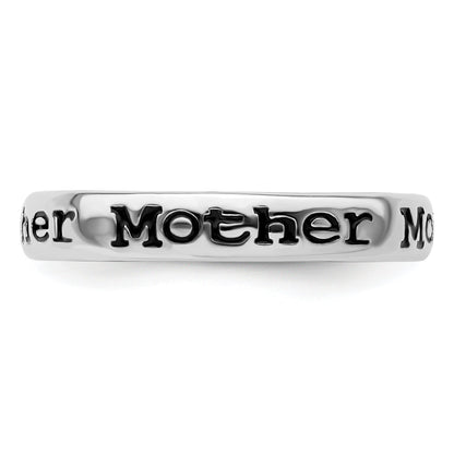 Sterlingsilber Stapelbar Expressions Poliert Emailliert Mutter Ring