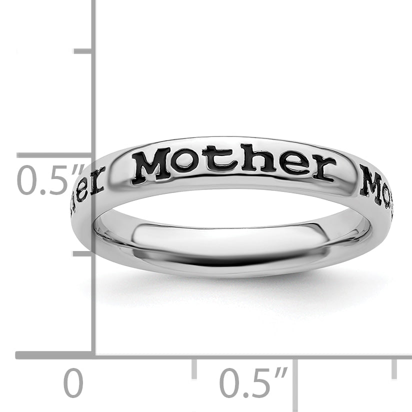Sterlingsilber Stapelbar Expressions Poliert Emailliert Mutter Ring