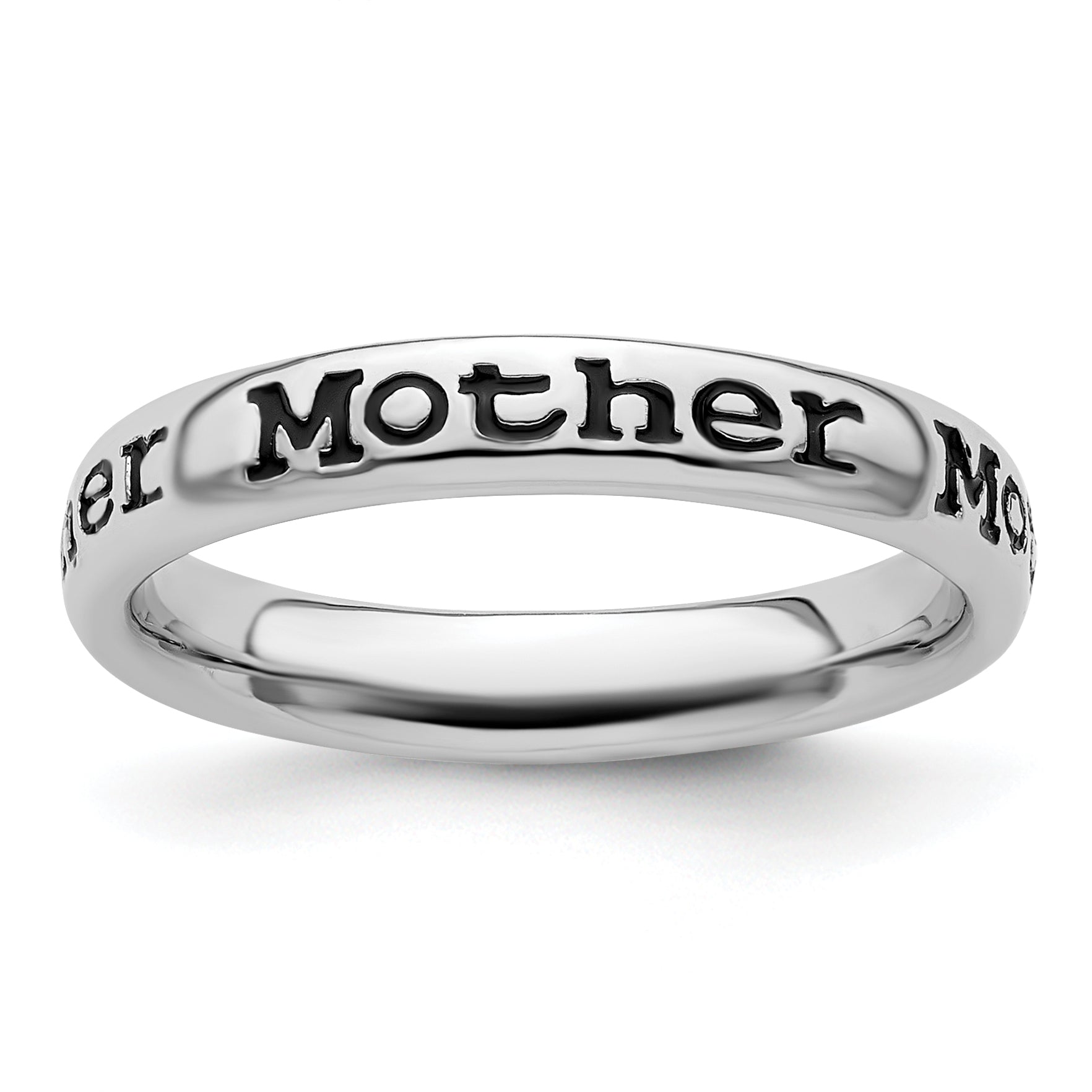 Sterlingsilber Stapelbar Expressions Poliert Emailliert Mutter Ring