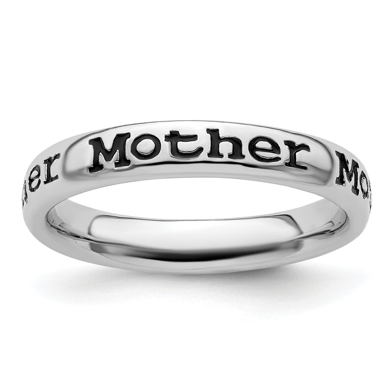 Sterlingsilber Stapelbar Expressions Poliert Emailliert Mutter Ring