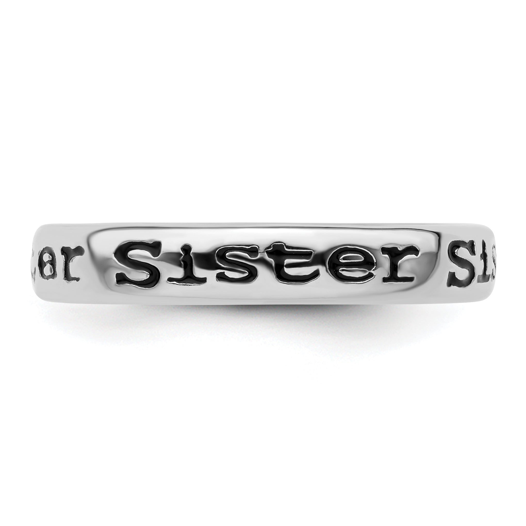 Sterlingsilber Stapelbar Expressions Poliert Emailliert Schwester Ring