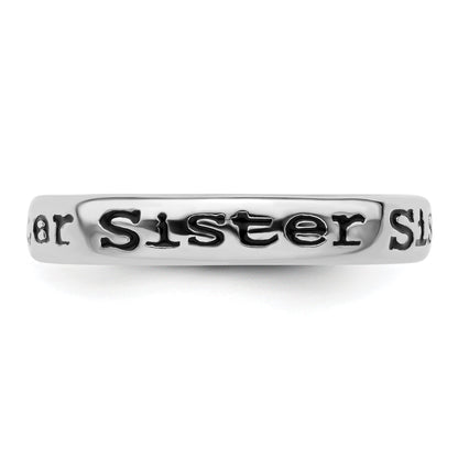 Sterlingsilber Stapelbar Expressions Poliert Emailliert Schwester Ring