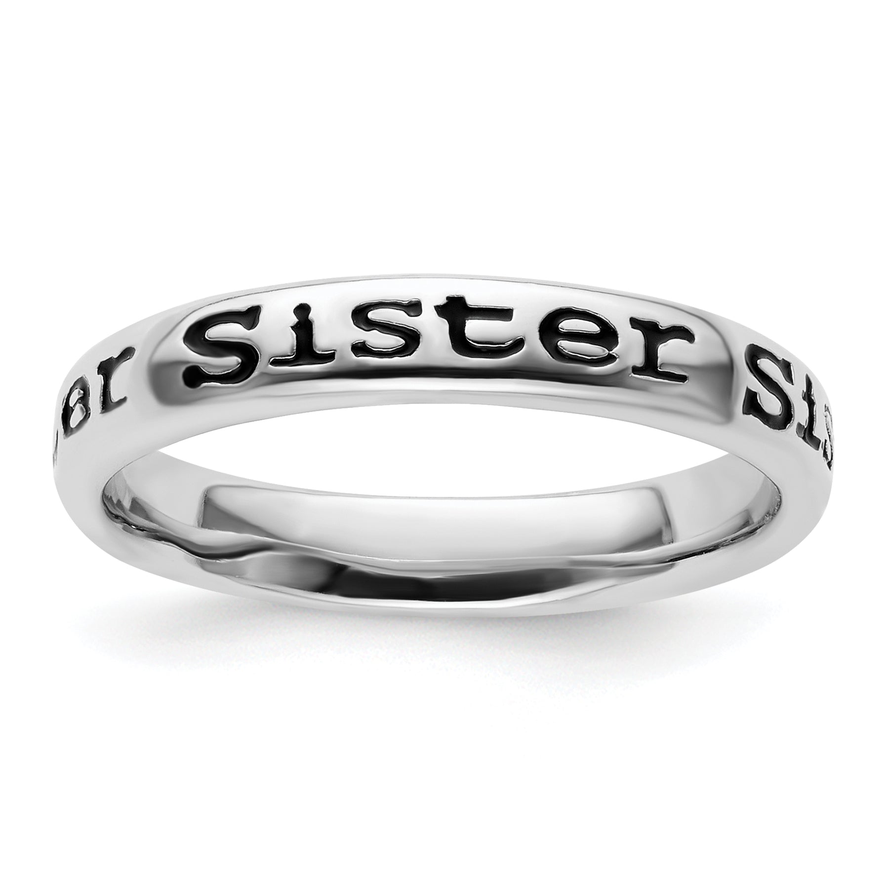 Sterlingsilber Stapelbar Expressions Poliert Emailliert Schwester Ring