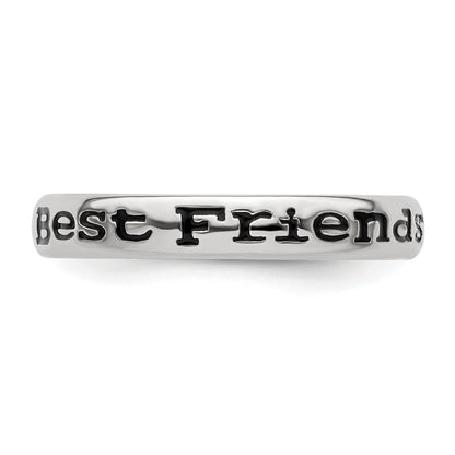 Sterlingsilber Stapelbar Expressions Poliert Emailliert Friends Ring