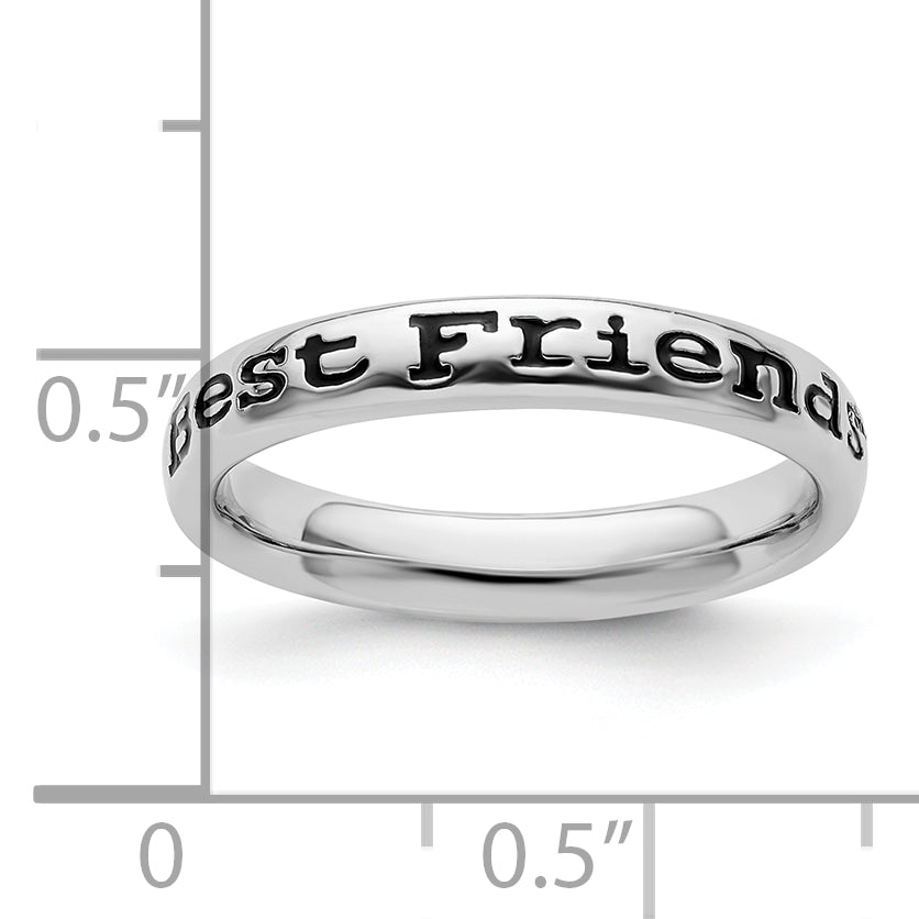 Sterlingsilber Stapelbar Expressions Poliert Emailliert Friends Ring