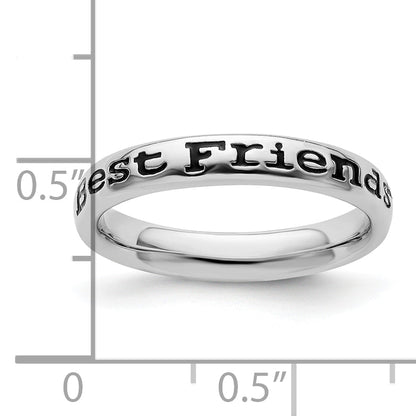 Sterlingsilber Stapelbar Expressions Poliert Emailliert Friends Ring