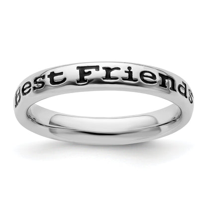Sterlingsilber Stapelbar Expressions Poliert Emailliert Friends Ring