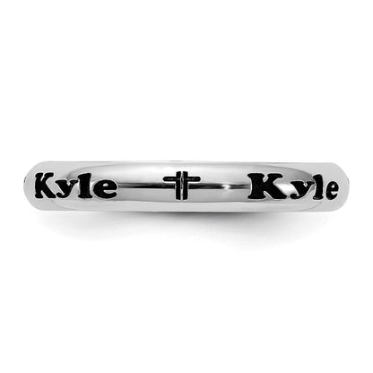 Sterlingsilber Rhodiniert Plt Stapelbar Expressions Personalisiert mit Kreuz Ring