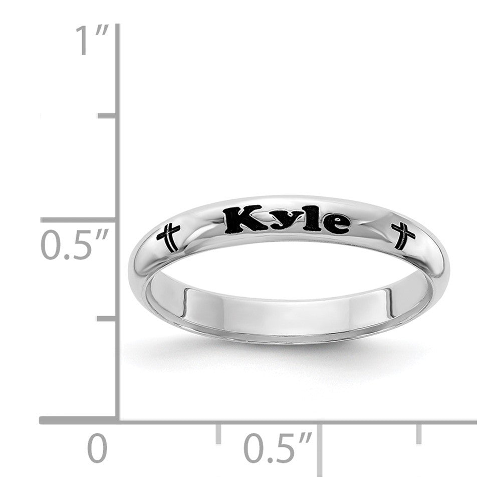 Sterlingsilber Rhodiniert Plt Stapelbar Expressions Personalisiert mit Kreuz Ring