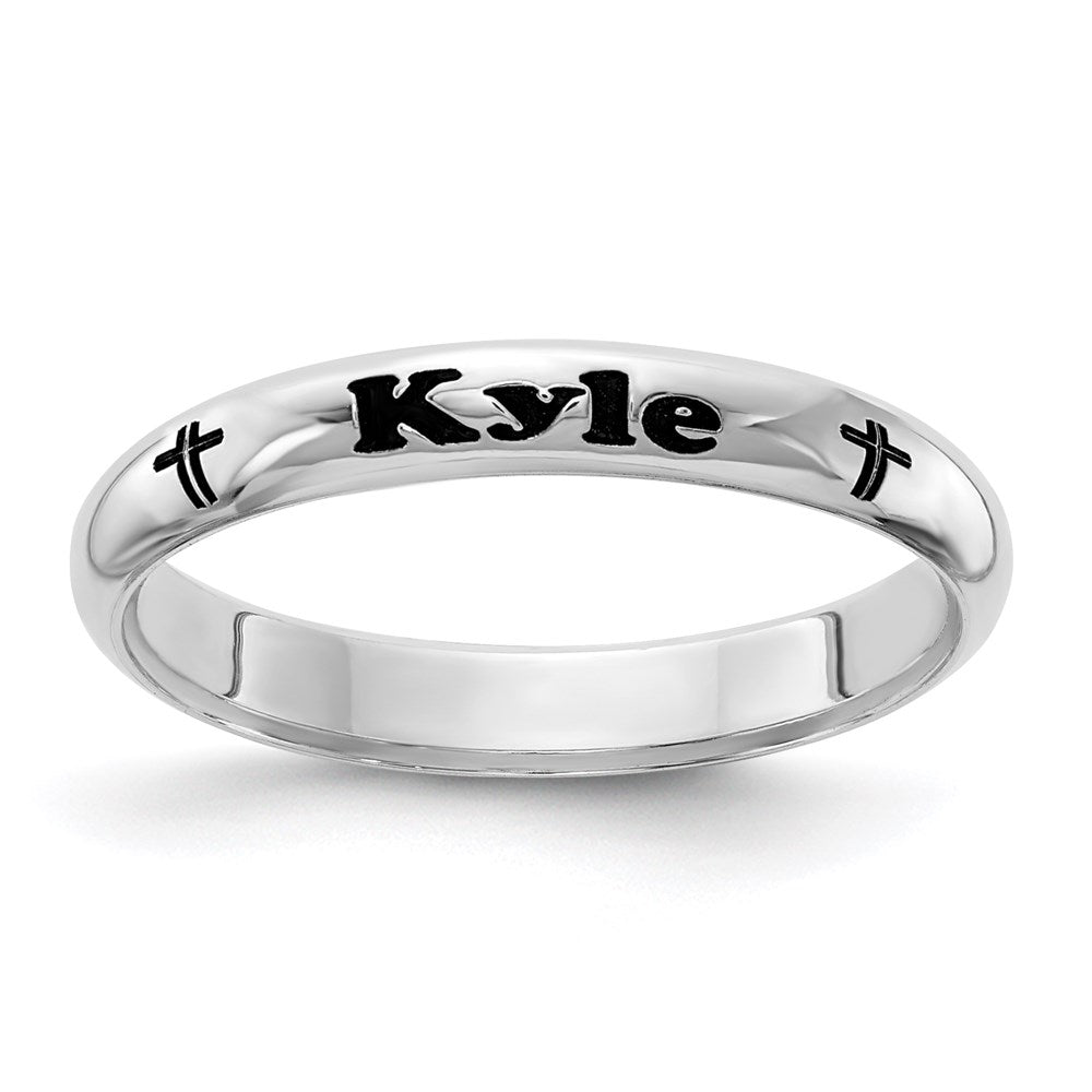 Sterlingsilber Rhodiniert Plt Stapelbar Expressions Personalisiert mit Kreuz Ring