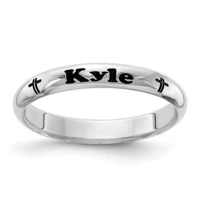 Sterlingsilber Rhodiniert Plt Stapelbar Expressions Personalisiert mit Kreuz Ring
