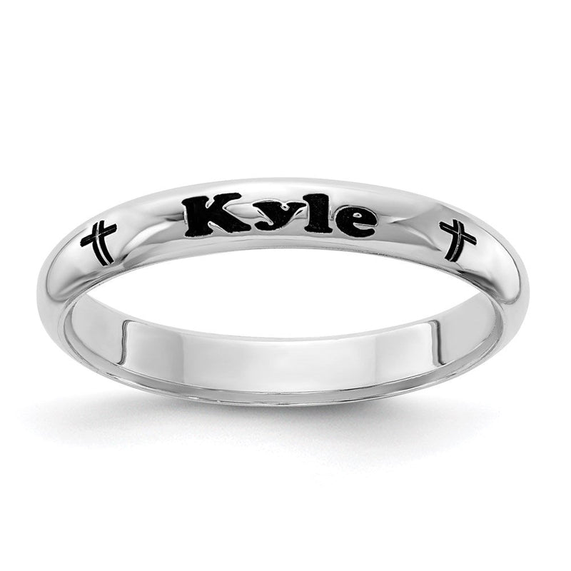 Sterlingsilber Rhodiniert Plt Stapelbar Expressions Personalisiert mit Kreuz Ring