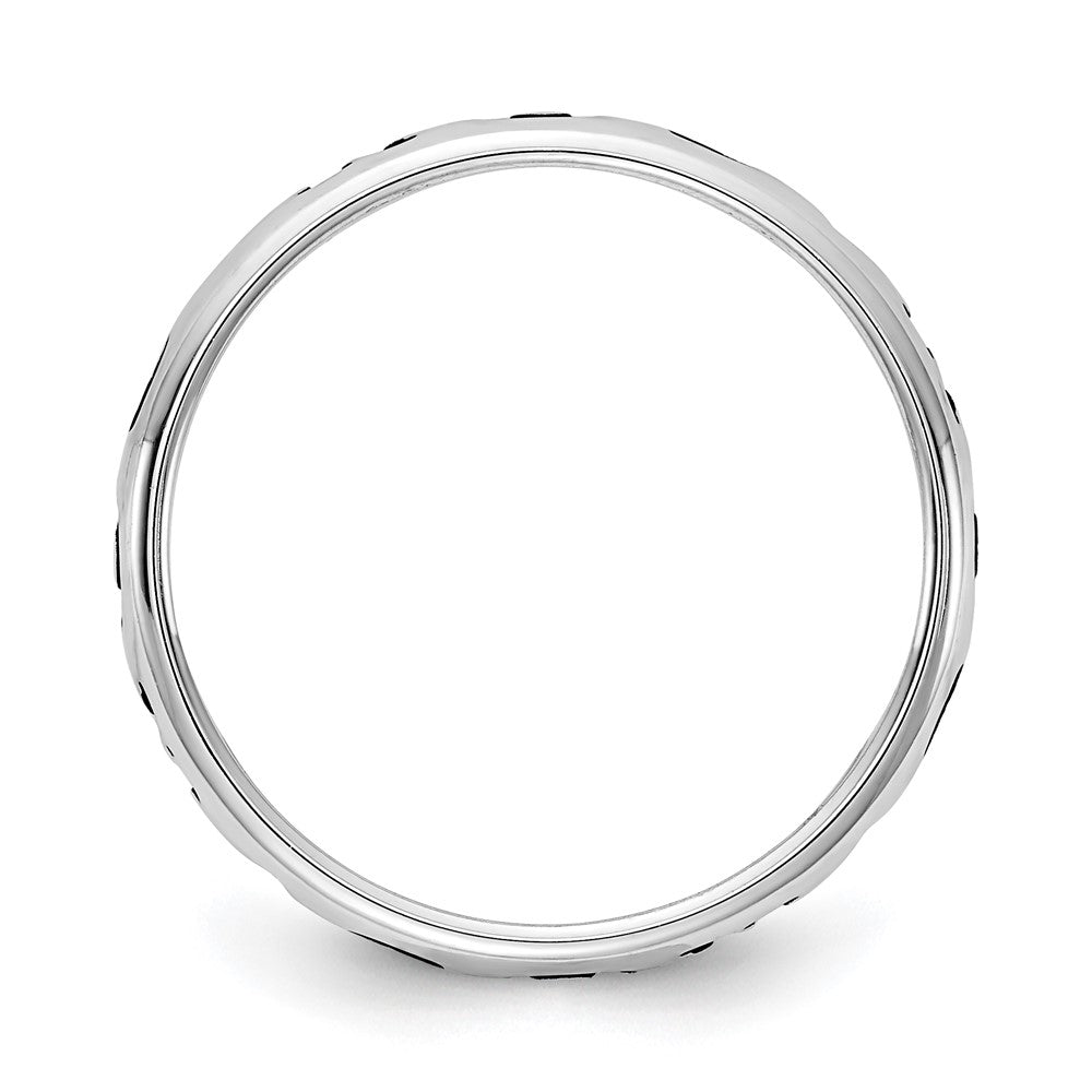 Sterlingsilber Rhodiniert Plt Stapelbar Expressions Personalisiert mit Herz Ring