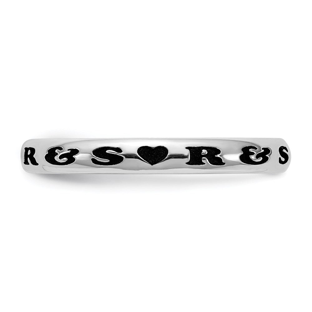 Sterlingsilber Rhodiniert Plt Stapelbar Expressions Personalisiert mit Herz Ring