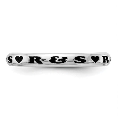 Sterlingsilber Rhodiniert Plt Stapelbar Expressions Personalisiert mit Herz Ring