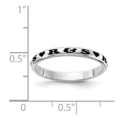 Sterlingsilber Rhodiniert Plt Stapelbar Expressions Personalisiert mit Herz Ring