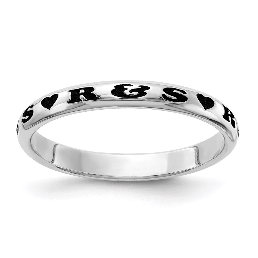 Sterlingsilber Rhodiniert Plt Stapelbar Expressions Personalisiert mit Herz Ring