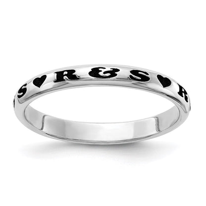 Sterlingsilber Rhodiniert Plt Stapelbar Expressions Personalisiert mit Herz Ring