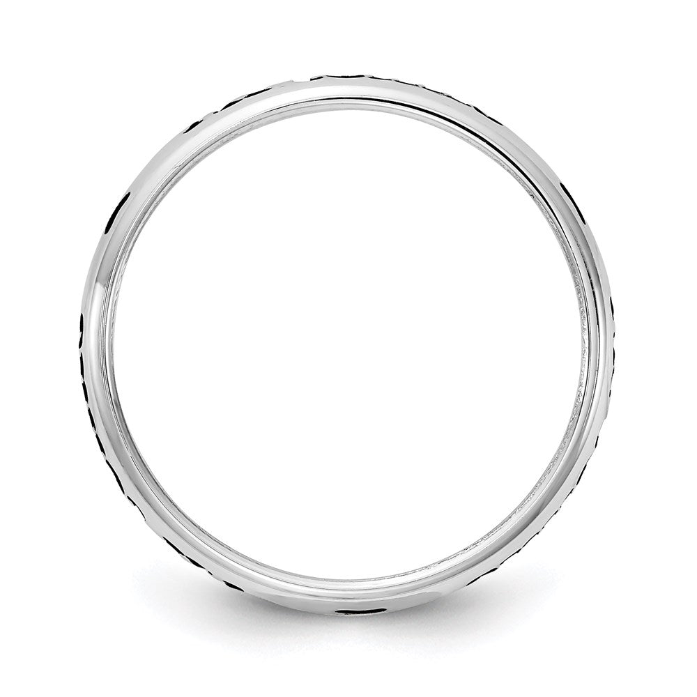 Sterlingsilber Ss Rhodiniert Plt Stapelbar Expressions Personalisiert mit Paw Druck Ring
