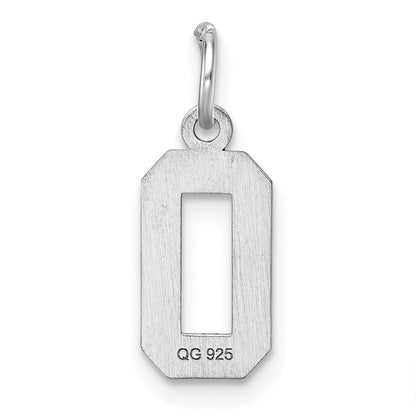 Sterlingsilber Rhodiniert Diamantiert #0 Charm