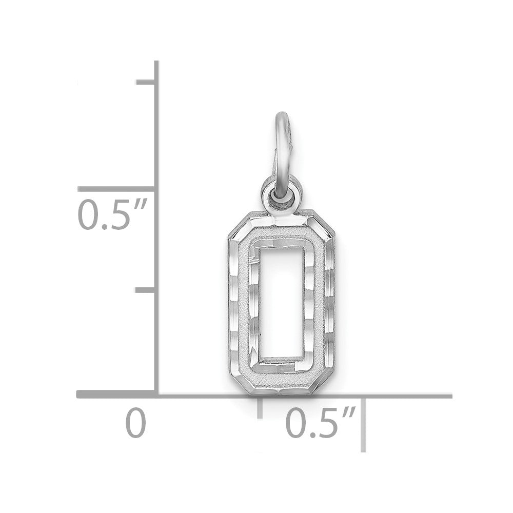 Sterlingsilber Rhodiniert Diamantiert #0 Charm