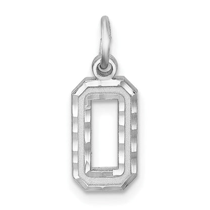 Sterlingsilber Rhodiniert Diamantiert #0 Charm