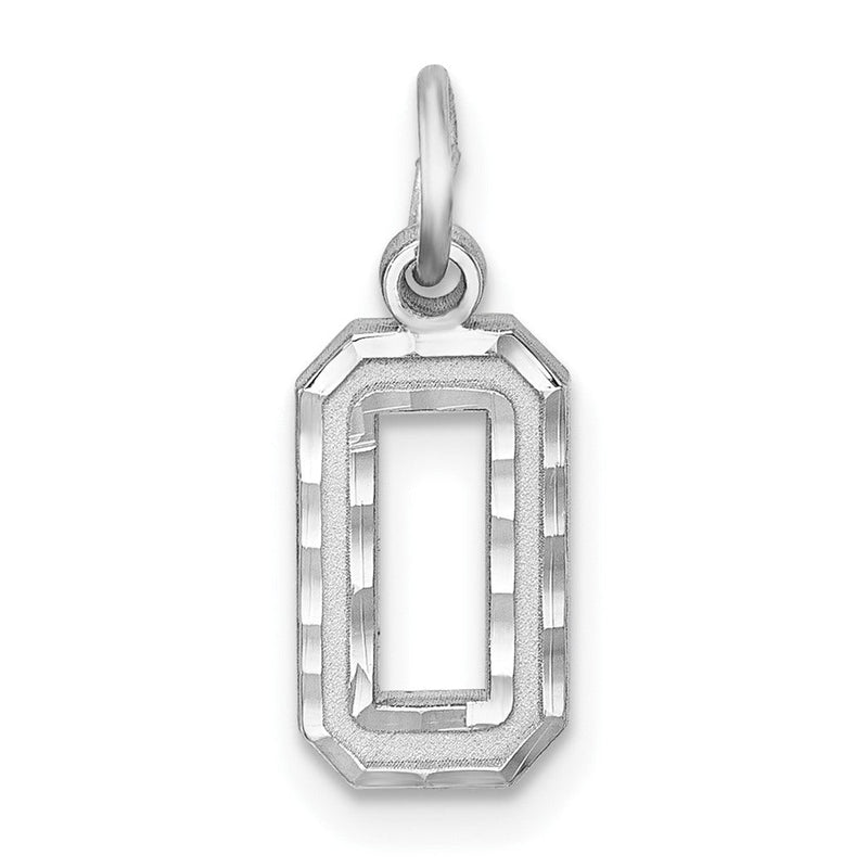 Sterlingsilber Rhodiniert Diamantiert #0 Charm