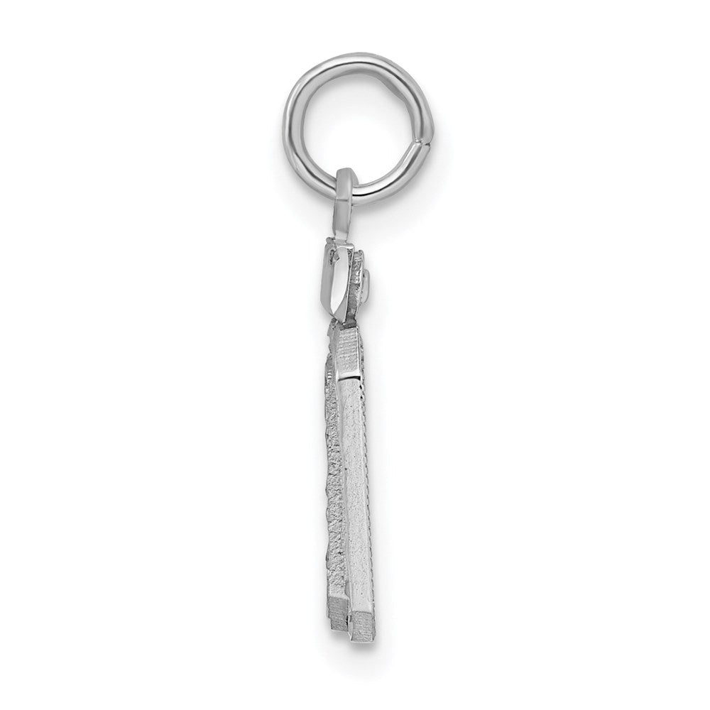 Sterlingsilber Rhodiniert Klein Diamantiert #00 Charm