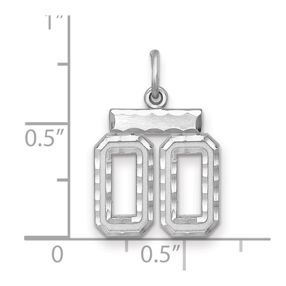 Sterlingsilber Rhodiniert Klein Diamantiert #00 Charm