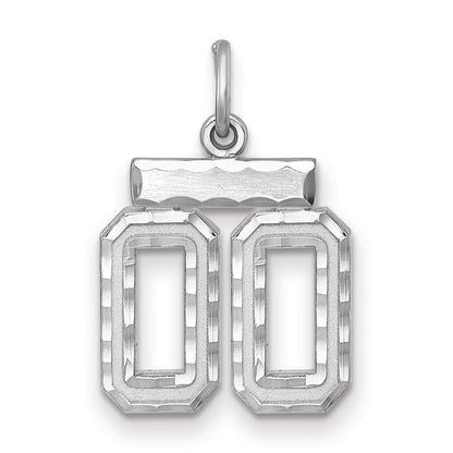 Sterlingsilber Rhodiniert Klein Diamantiert #00 Charm