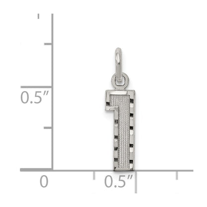 Sterlingsilber Rhodiniert Diamantiert #1 Charm