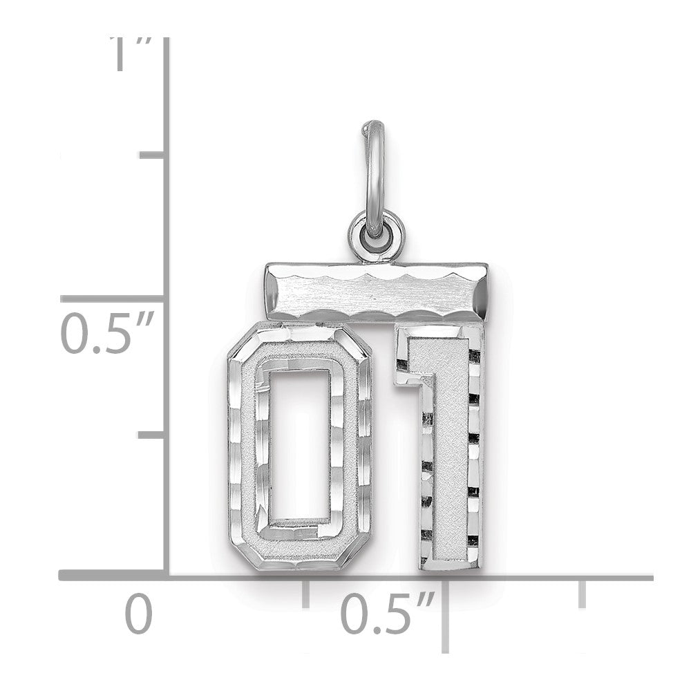 Sterlingsilber Rhodiniert Klein Diamantiert #01 Charm