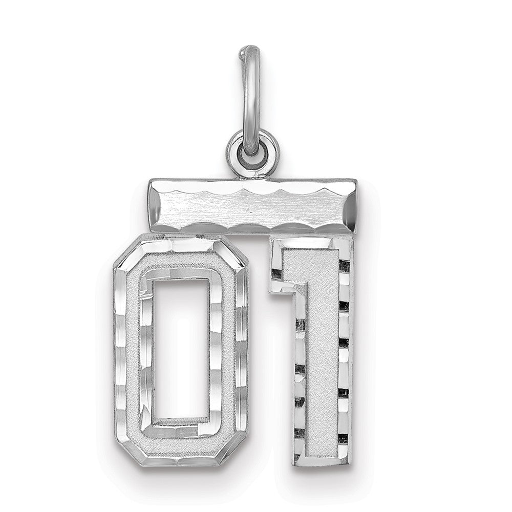 Sterlingsilber Rhodiniert Klein Diamantiert #01 Charm