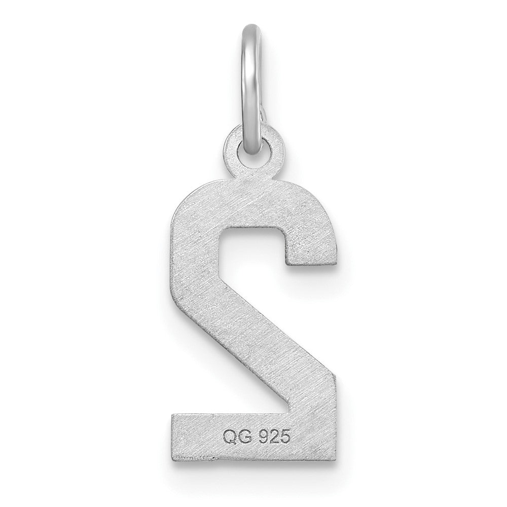Sterlingsilber Rhodiniert Diamantiert #2 Charm
