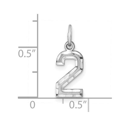 Sterlingsilber Rhodiniert Diamantiert #2 Charm