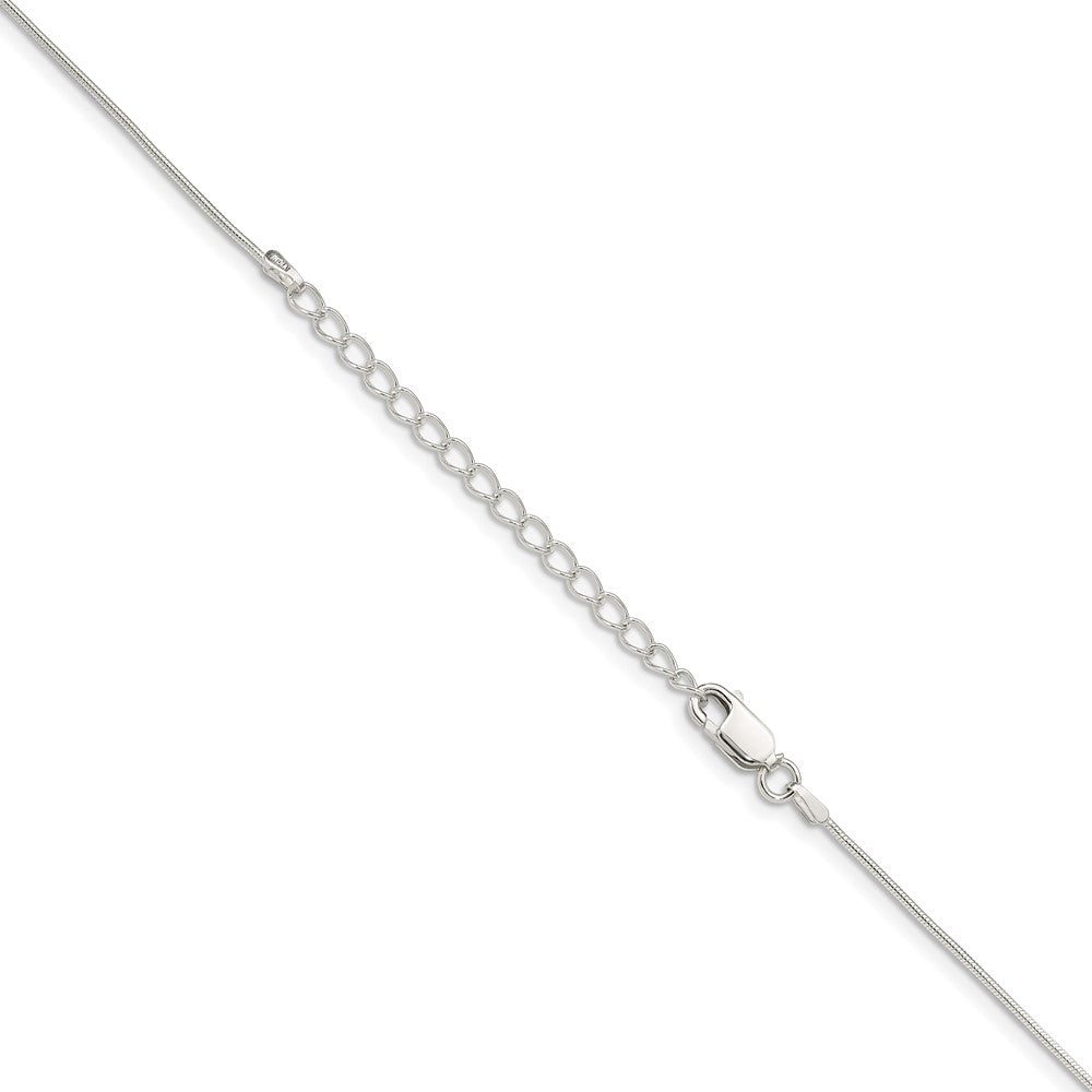 Sterlingsilber.8mm Schlange Kette mit 2 Zoll Verlängerung. Halskette