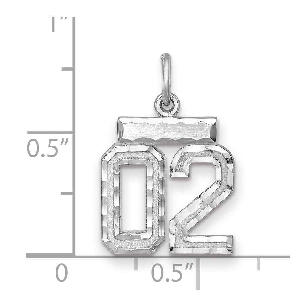 Sterlingsilber Rhodiniert Klein Diamantiert #02 Charm
