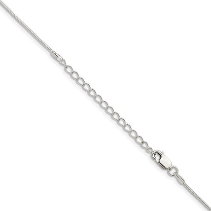Sterlingsilber 1mm Schlange Kette mit 2 Zoll Verlängerung. Halskette