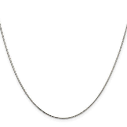 Sterlingsilber Rhodiniert 1mm Rund Schlange Halskette