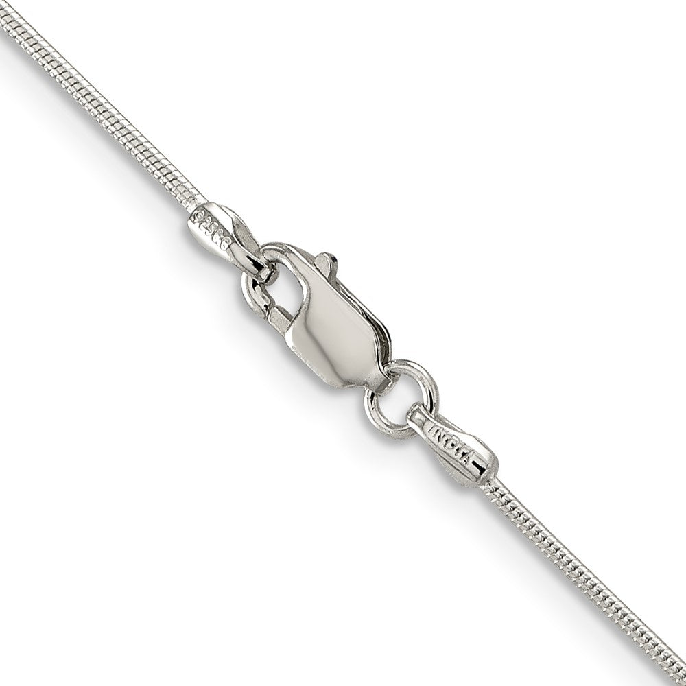 Sterlingsilber Rhodiniert 1mm Rund Schlange Halskette