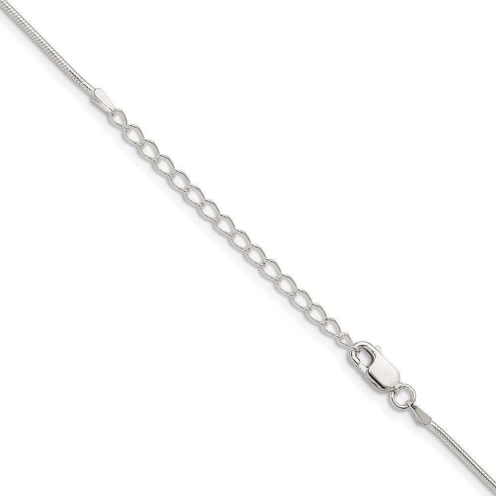Sterlingsilber 1.2mm Schlange Kette mit 2 Zoll Verlängerung. Halskette