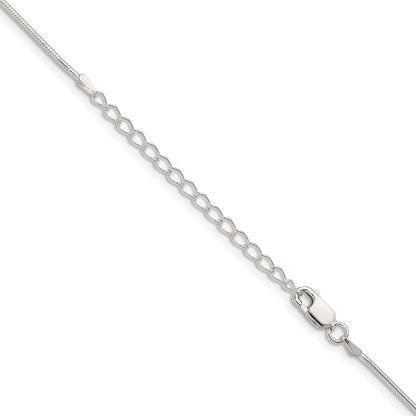 Sterlingsilber 1.2mm Schlange Kette mit 2 Zoll Verlängerung. Halskette